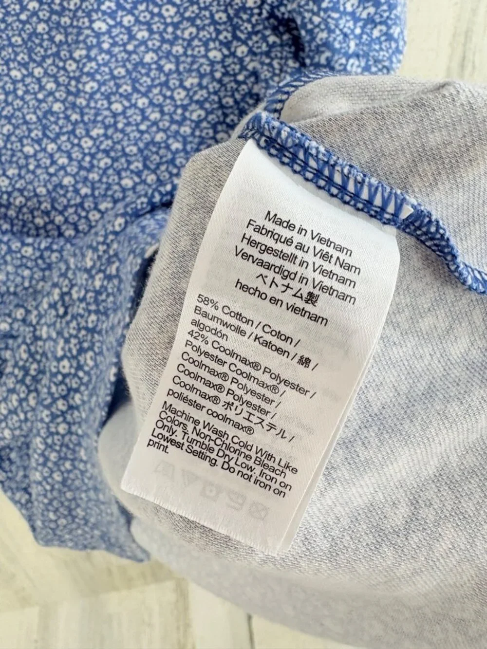 J Crew Performance Polo Shirt Mens M Slim Blue CoolMax Stretch Floral